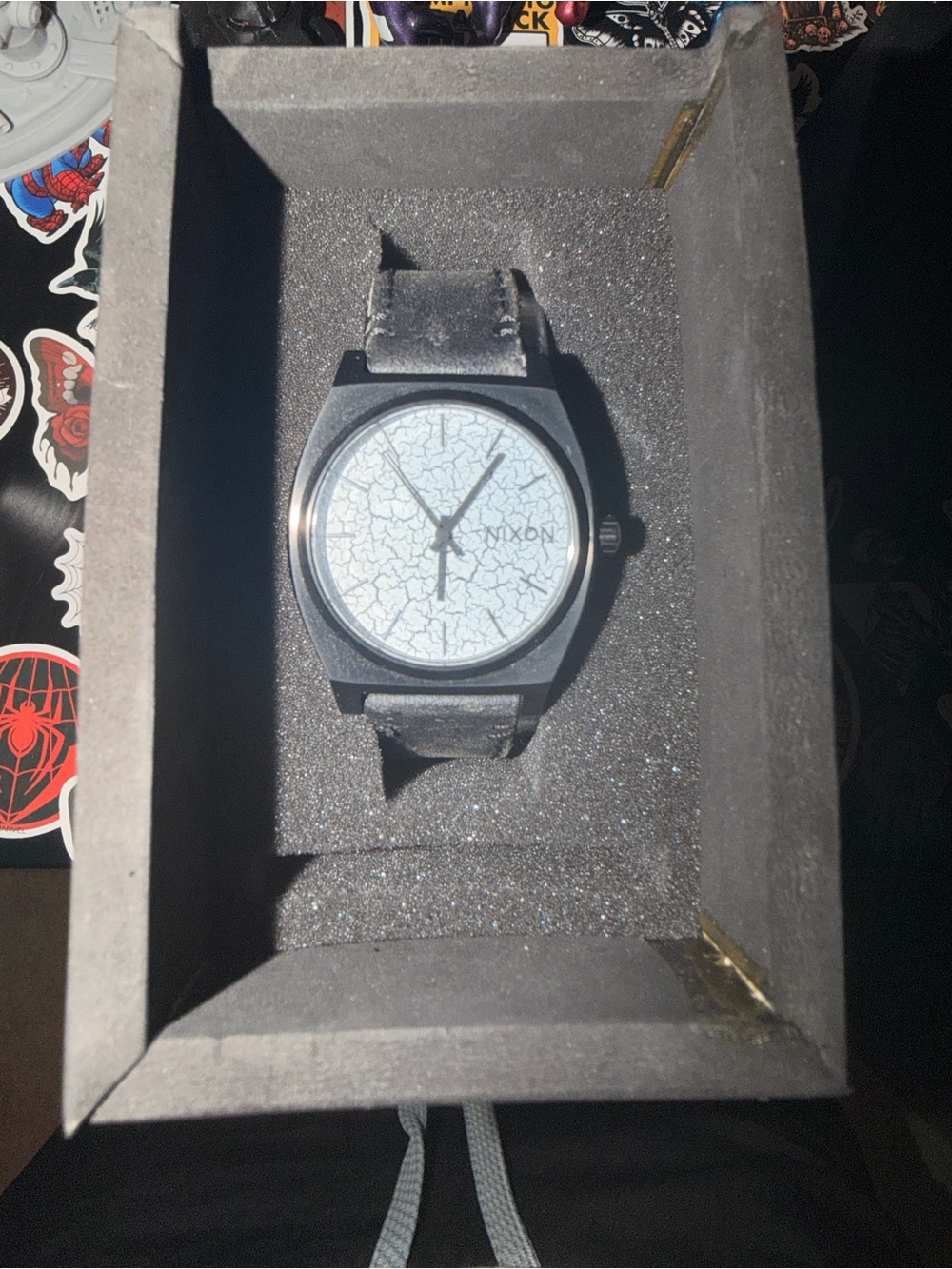 Nixon Black Watch with Cracked White Dial